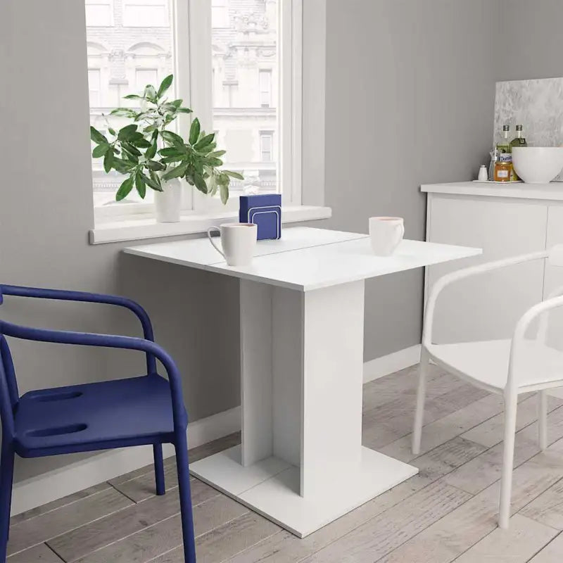 Eettafel van bewerkt hout met frisse minimalistische uitstraling - Wit / 1 - Eettafels
