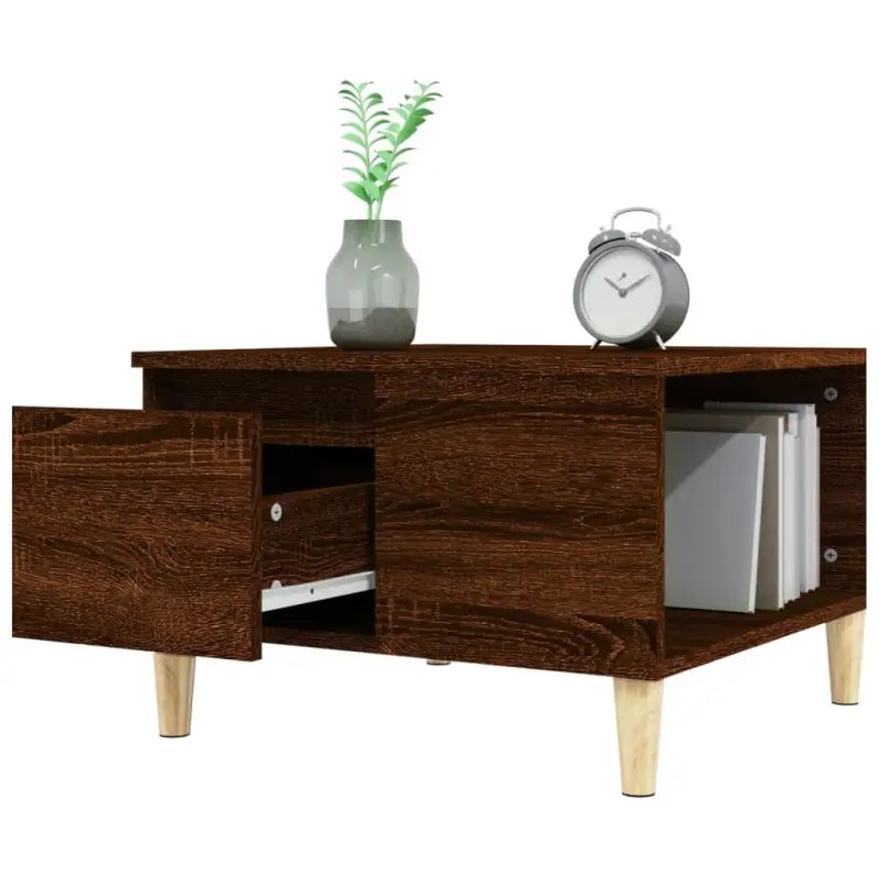 Eettafel van bewerkt hout met massief eucalyptushout voor stijlvolle woonkamer - Salontafels