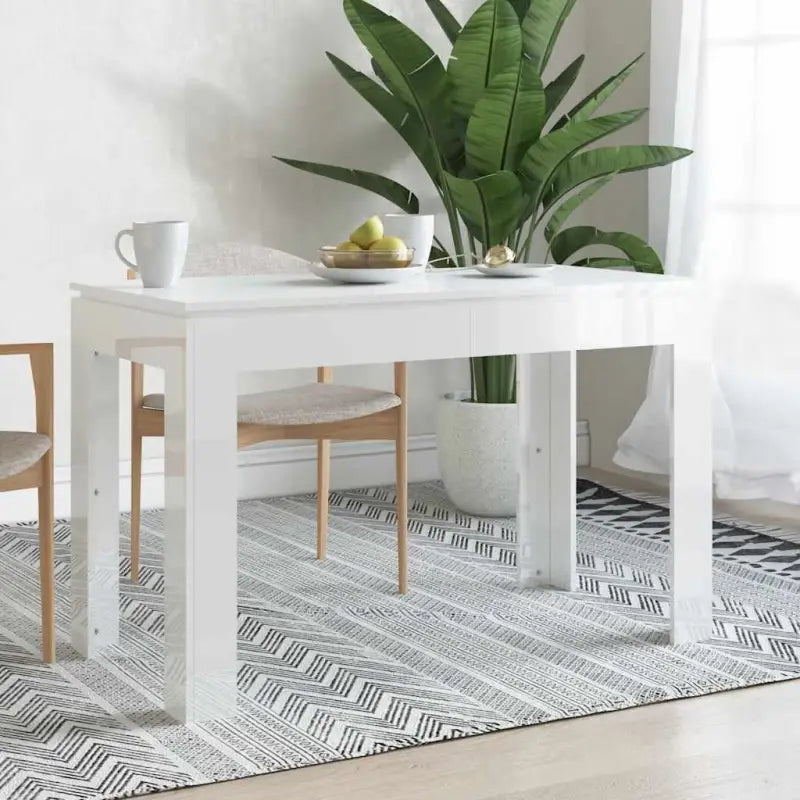 Eettafel van bewerkt hout voor elegante maaltijden in je woonkamer - Hoogglans wit / 1 - Eettafels