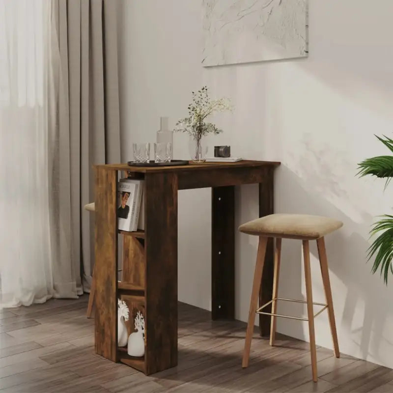 Eettafel van bewerkt hout voor kleine ruimtes met modern design - Gerookt eiken / 1 - Eettafels