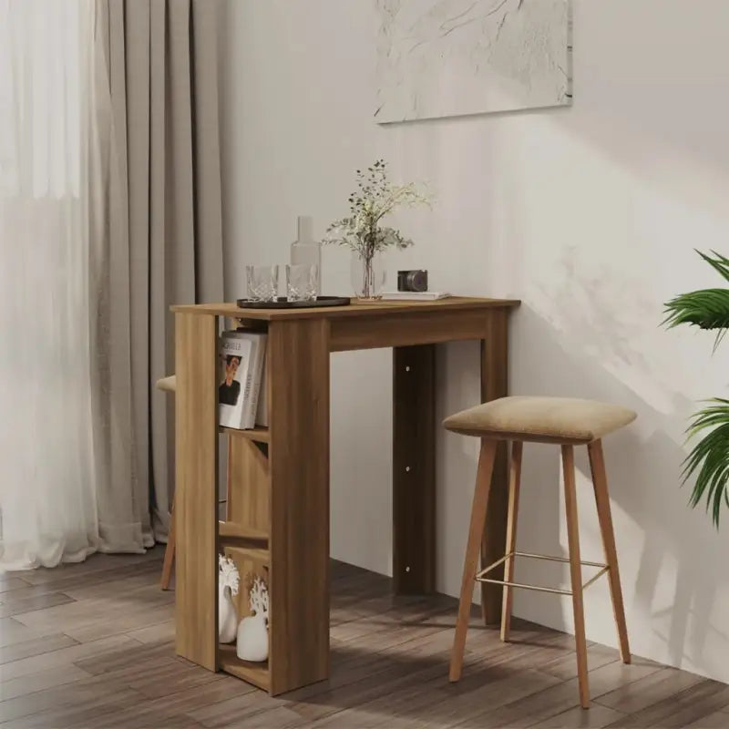 Eettafel van bewerkt hout voor kleine ruimtes met modern design - Bruineiken / 1 - Eettafels