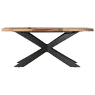 Eettafel van massief acaciahout met industrieel ontwerp - Eettafels