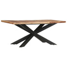 Eettafel van massief acaciahout met industrieel ontwerp - Eettafels