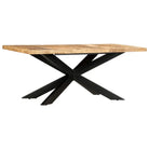Eettafel van massief acaciahout met industrieel ontwerp - Lichtbruin / 1 - Eettafels