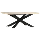 Eettafel van massief acaciahout met industrieel ontwerp - Wit / 1 - Eettafels