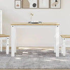 Eettafel van massief grenenhout eenvoudig schoon en minimalistisch - 1 / Wit / 117 cm - Eettafels