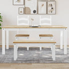Eettafel van massief grenenhout eenvoudig schoon en minimalistisch - 1 / Wit / 180 cm - Eettafels