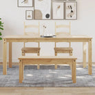 Eettafel van massief grenenhout eenvoudig schoon en minimalistisch - 1 / Bruin / 180 cm - Eettafels