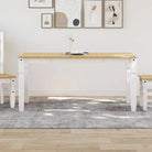 Eettafel van massief grenenhout eenvoudig schoon en stijlvolle uitstraling - 1 / Wit / 160 cm - Eettafels