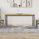 Eettafel van massief grenenhout eenvoudig schoon en stijlvolle uitstraling - 1 / Grijs / 160 cm - Eettafels