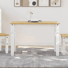 Eettafel van massief grenenhout eenvoudig schoon en stijlvolle uitstraling - 1 / Wit / 117 cm - Eettafels
