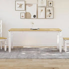 Eettafel van massief grenenhout eenvoudig schoon en stijlvolle uitstraling - 1 / Wit / 180 cm - Eettafels