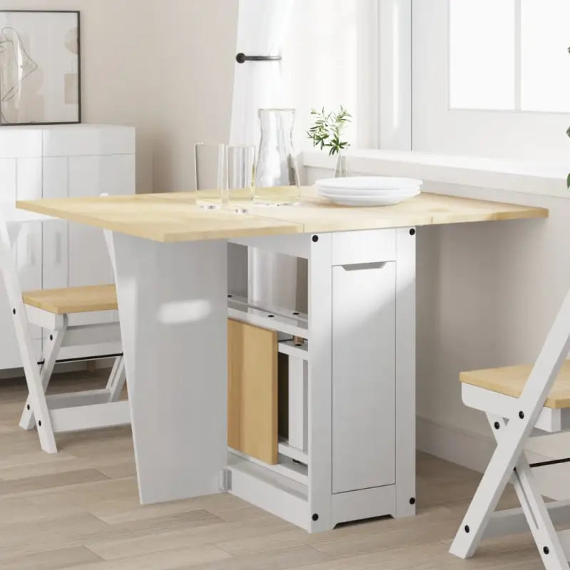 Eettafel van massief grenenhout en bewerkt hout voor duurzame maaltijden - Wit / 1 - Eettafels