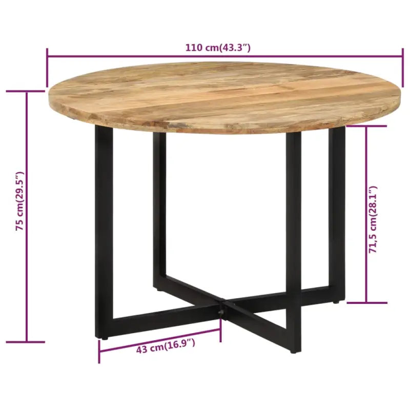 Eettafel van massief mangohout met elegant ontwerp - Eettafels