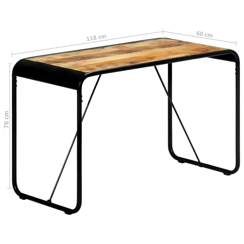 Eettafel van massief ruw mangohout met industriële charme - Eettafels