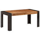 Eettafel van massief ruw mangohout voor een uniek meubelstuk - Donkerbruin / 160 x 80 x 76 cm / 1 - Eettafels
