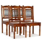 Eettafelstoelen set van 2 in massief acaciahout met honingkleurige afwerking - 4 - Eetkamerstoelen