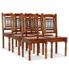 Eettafelstoelen set van 2 in massief acaciahout met honingkleurige afwerking - 6 - Eetkamerstoelen