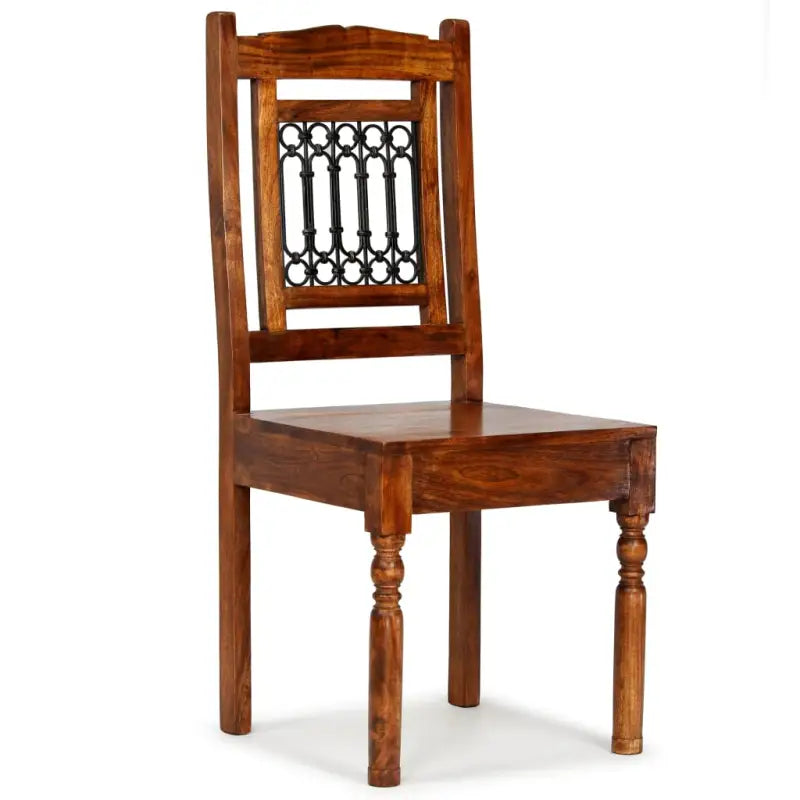 Eettafelstoelen set van 2 in massief acaciahout met honingkleurige afwerking - Eetkamerstoelen