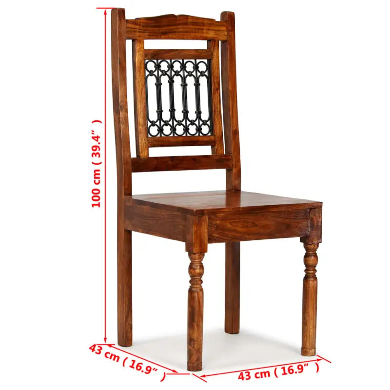 Eettafelstoelen set van 2 in massief acaciahout met honingkleurige afwerking - Eetkamerstoelen