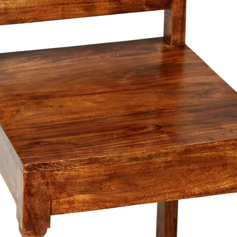 Eettafelstoelen set van 2 in massief acaciahout met honingkleurige afwerking - Eetkamerstoelen