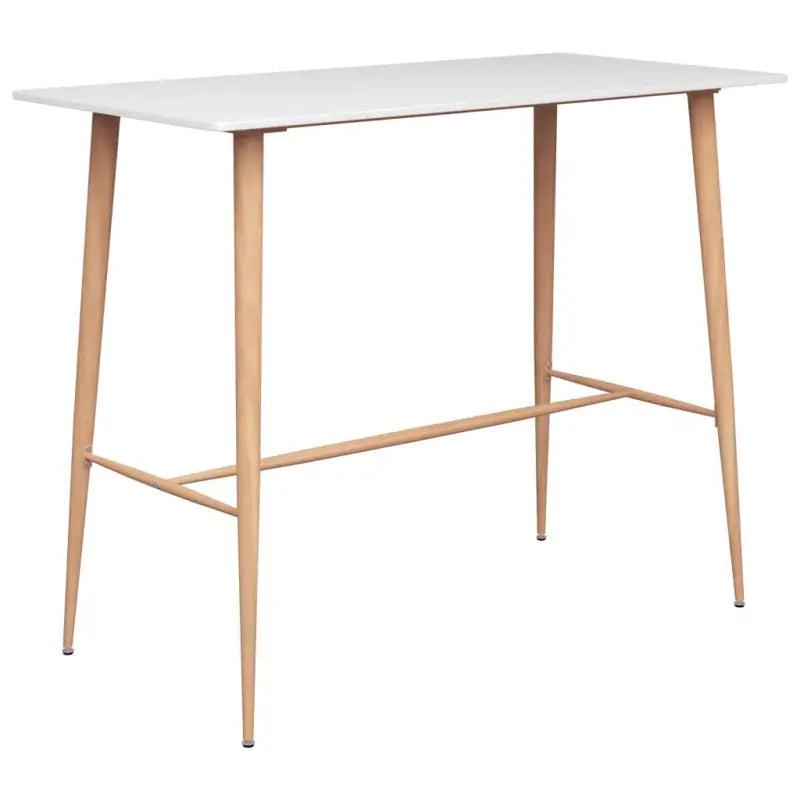 Eigentijdse bartafel met hout-look metalen poten en duurzaam tafelblad - Wit / 1 - Eettafels
