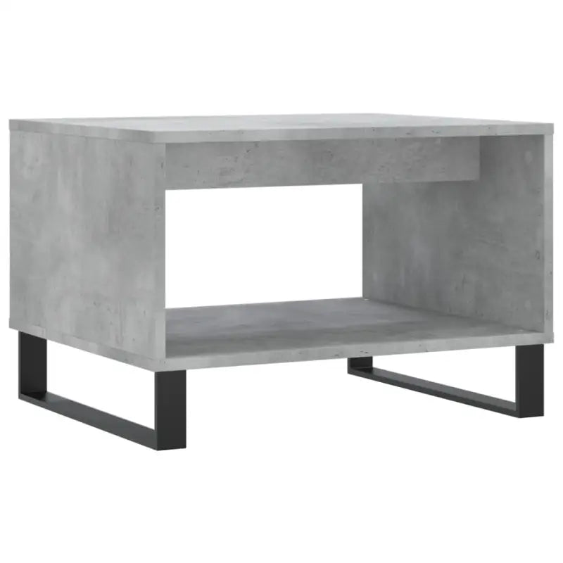 Eiken salontafel met ijzeren poten en bewerkt hout voor stijlvolle ruimtes - Betongrijs / 1 - Salontafels