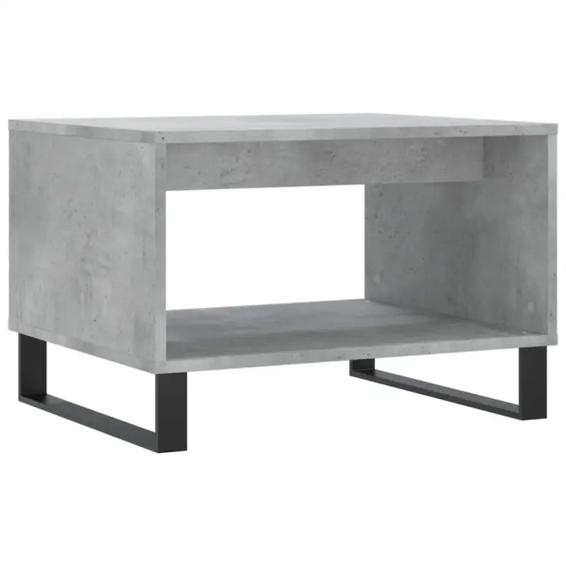 Eiken salontafel met ijzeren poten en bewerkt hout voor stijlvolle ruimtes - Betongrijs / 1 - Salontafels