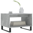 Eiken salontafel met ijzeren poten en bewerkt hout voor stijlvolle ruimtes - Betongrijs / 1 - Salontafels