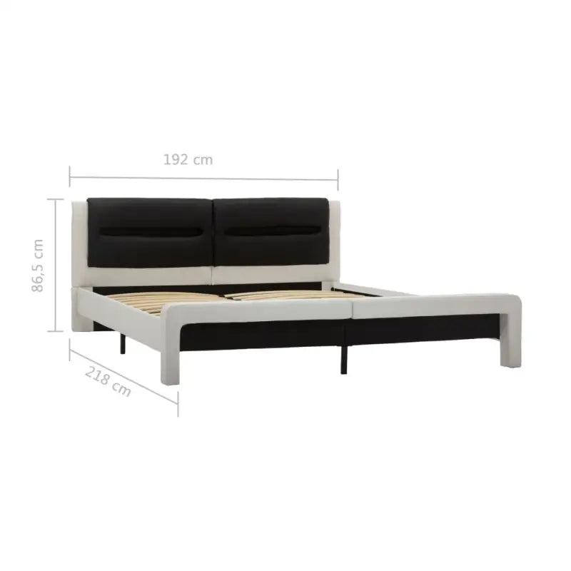 Elegant bedframe met comfortabel hoofdeinde en kleurrijke LED-verlichting - Wit / 180 x 200 cm - Bedden & bedframes
