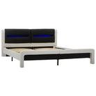 Elegant bedframe met comfortabel hoofdeinde en kleurrijke LED-verlichting - Wit / 180 x 200 cm - Bedden & bedframes