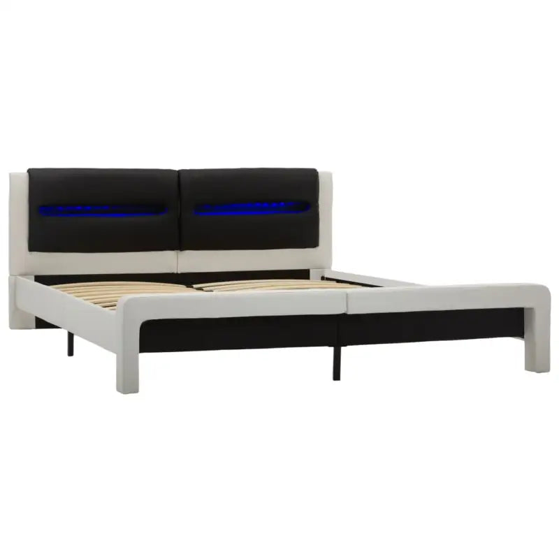 Elegant bedframe met comfortabel hoofdeinde en kleurrijke LED-verlichting - Wit / 180 x 200 cm - Bedden & bedframes