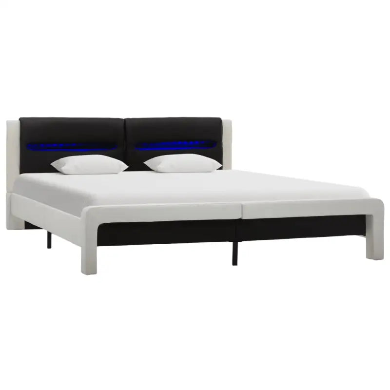Elegant bedframe met comfortabel hoofdeinde en kleurrijke LED-verlichting - Wit / 180 x 200 cm - Bedden & bedframes