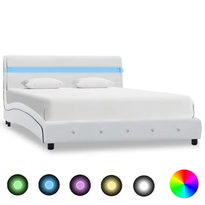 Elegant bedframe met comfortabel hoofdeinde voor een moderne slaapkamer - Wit / 140 x 200 cm - Bedden & bedframes