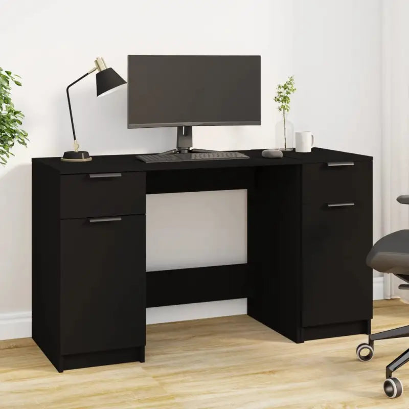 Elegant bureau van bewerkt hout voor studeer- en werkkamers - Zwart - Bureaus