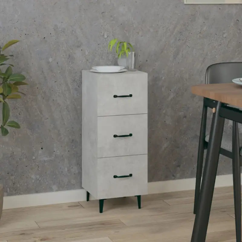 Elegant dressoir van bewerkt hout voor een stijlvolle en praktische woonkamer - Betongrijs / 1 - Dressoirs &