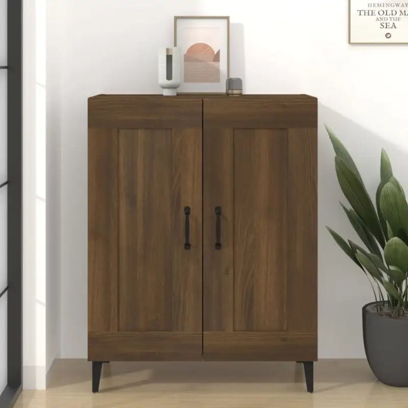 Elegant dressoir van bewerkt hout voor jouw woonkamer - bruin eikenkleur / 1 - Dressoirs & buffetkasten