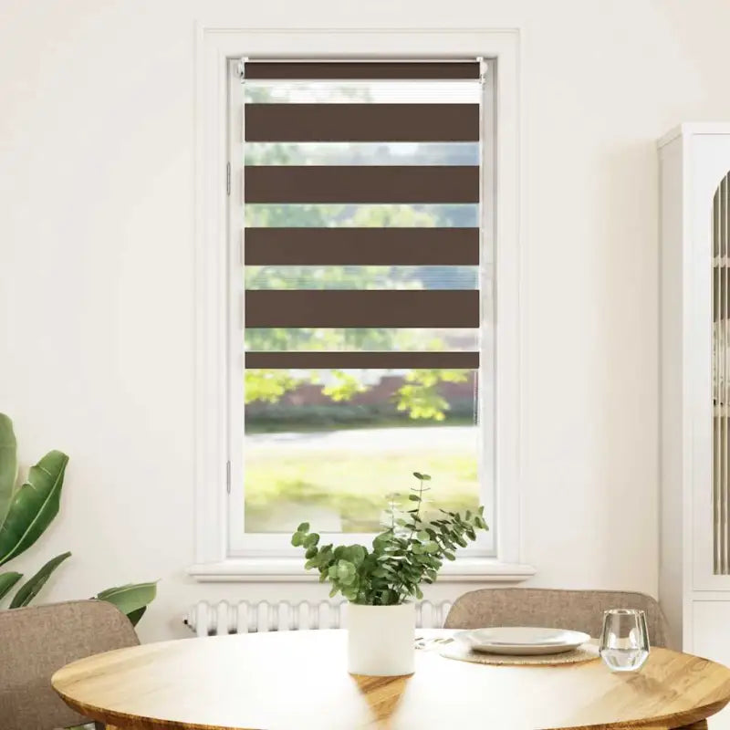 Elegant duo rolgordijn voor een moderne en stijlvolle woning - Bruin / 80 x 150 cm - Jaloezieën & rolgordijnen