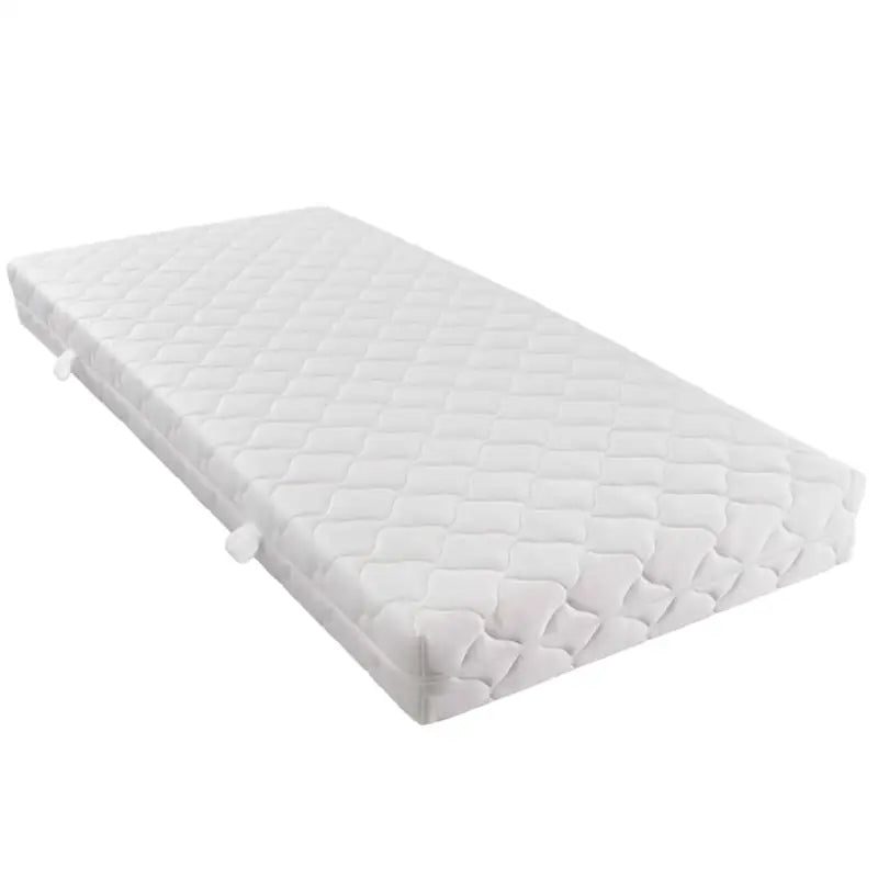Elegant klassiek bedframe met gepoedercoat stalen poten en gevoerde hoes - Wit en zwart / 90 x 200 cm - Bedden &