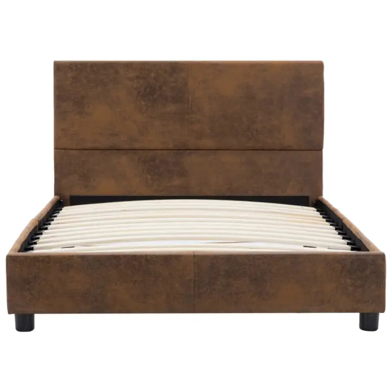 ELEGANT KUNSTSUÉDE BEDFRAME MET COMFORTABEL HOUBORD - Bedden & bedframes