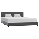 ELEGANT KUNSTSUÉDE BEDFRAME MET COMFORTABEL HOUBORD - Grijs / 120 x 200 cm - Bedden & bedframes