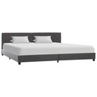 ELEGANT KUNSTSUÉDE BEDFRAME MET COMFORTABEL HOUBORD - Grijs / 180 x 200 cm - Bedden & bedframes