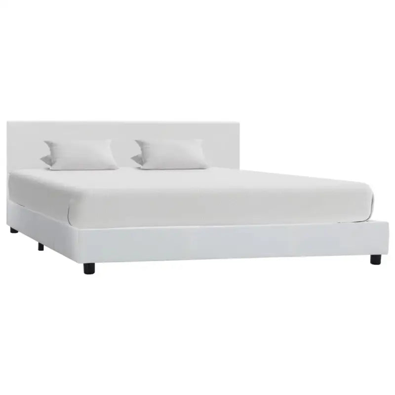 ELEGANT KUNSTSUÉDE BEDFRAME MET COMFORTABEL HOUBORD - Wit / 160 x 200 cm - Bedden & bedframes