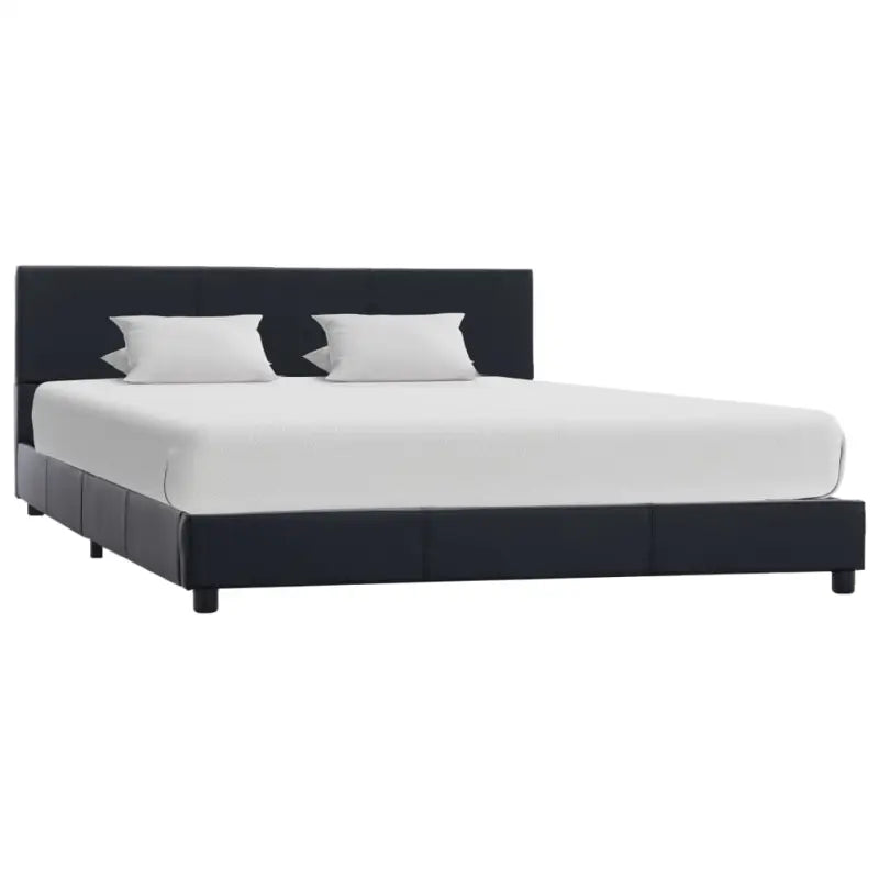 ELEGANT KUNSTSUÉDE BEDFRAME MET COMFORTABEL HOUBORD - Zwart / 120 x 200 cm - Bedden & bedframes