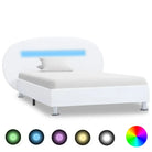 Elegant modern bedframe met comfortabel hoofdbord - Wit / 100 x 200 cm - Bedden & bedframes
