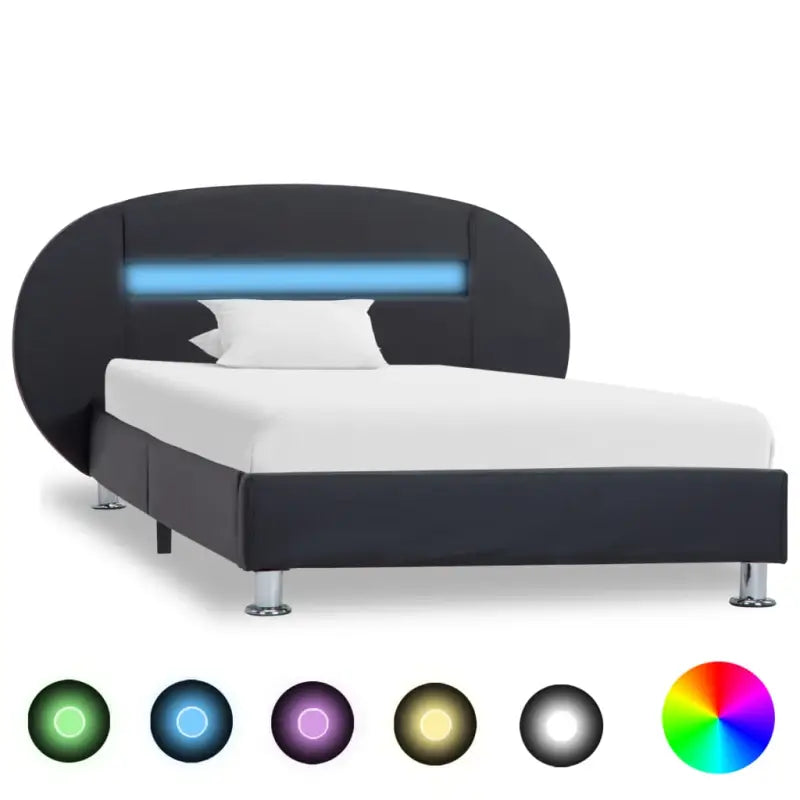 Elegant modern bedframe met comfortabel hoofdbord - Zwart / 90 x 200 cm - Bedden & bedframes