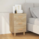 ELEGANT NACHTKASTJE VAN BEWERKT HOUT MET TTIMELOOSE DESIGN - Sonoma eiken / 1 - Nachtkastjes