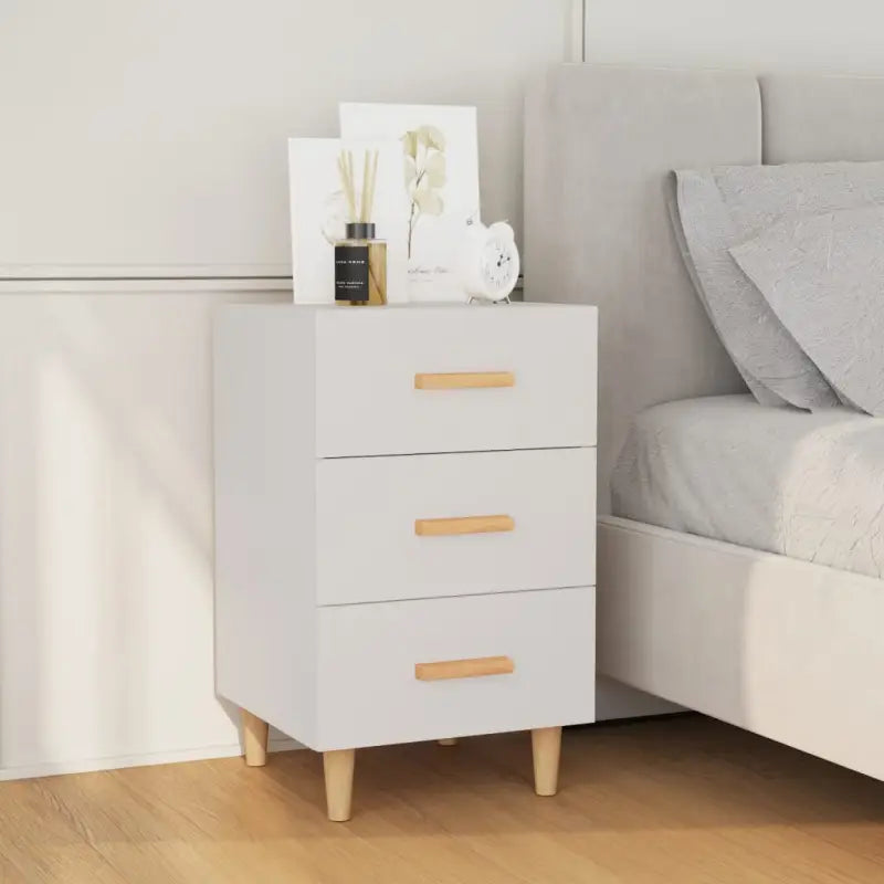 ELEGANT NACHTKASTJE VAN BEWERKT HOUT MET TTIMELOOSE DESIGN - Wit / 1 - Nachtkastjes