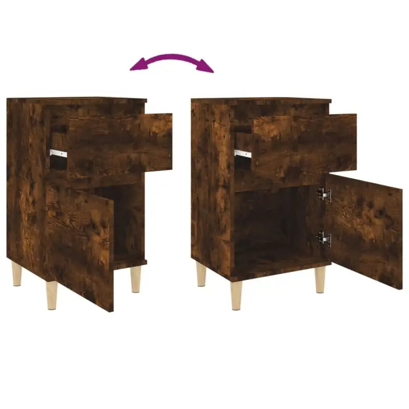 Elegant nachtkastje van bewerkt hout voor een tijdloze uitstraling - Nachtkastjes