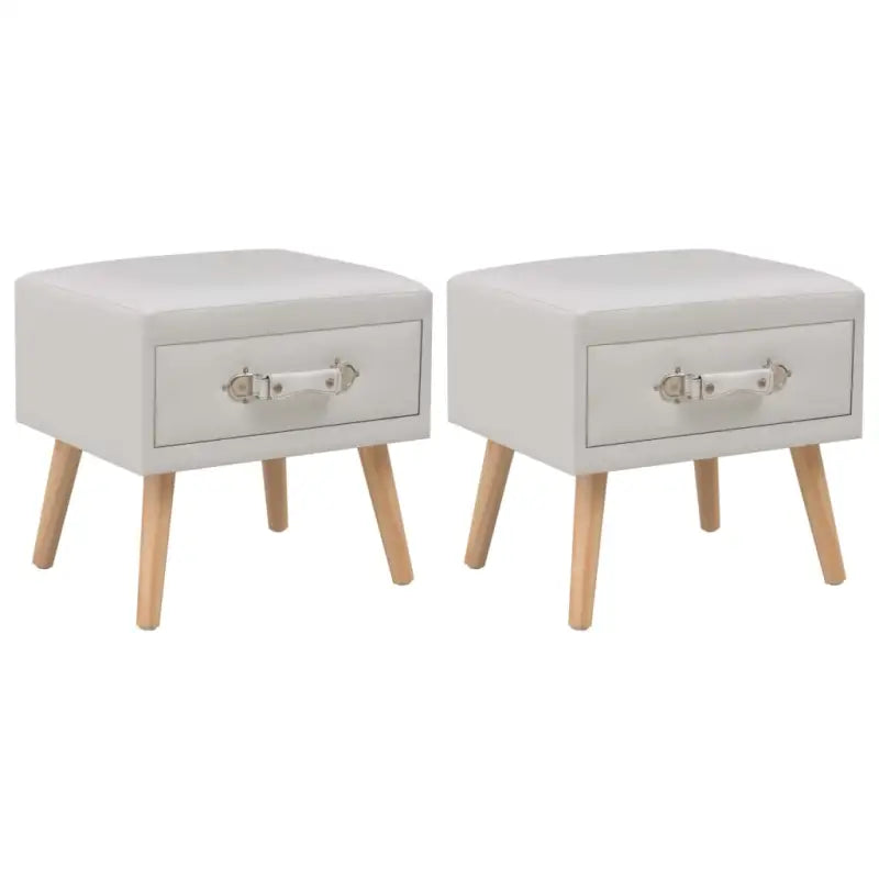 Elegant nachtkastje van massief grenenhout met vakkundige levering bevat - Wit / 2 - Nachtkastjes